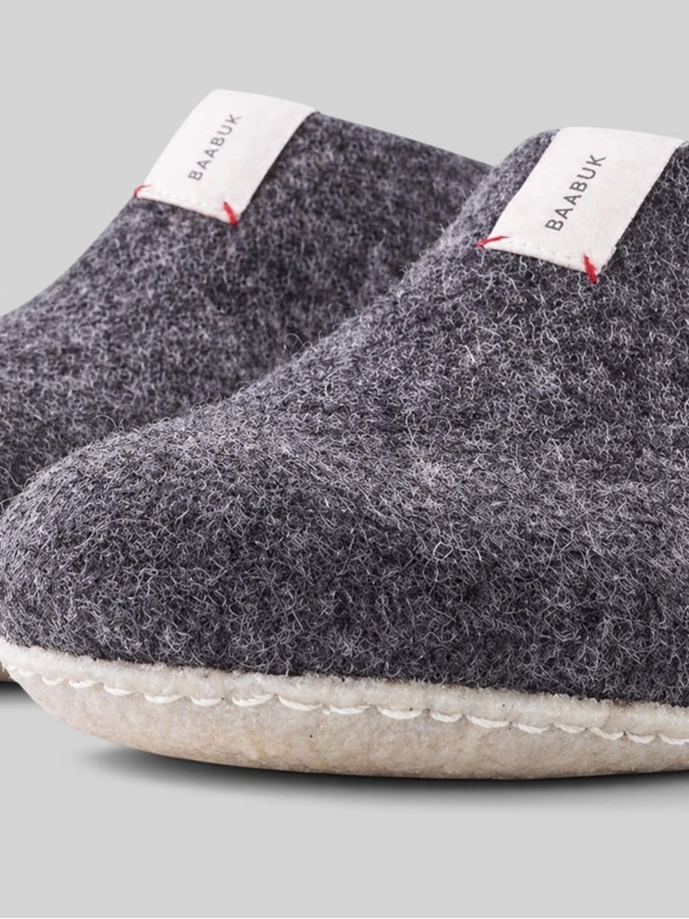 Baabuk Mel Wool Slippers Dark Gray EU 38 US 8 Felted Wool Nepal New